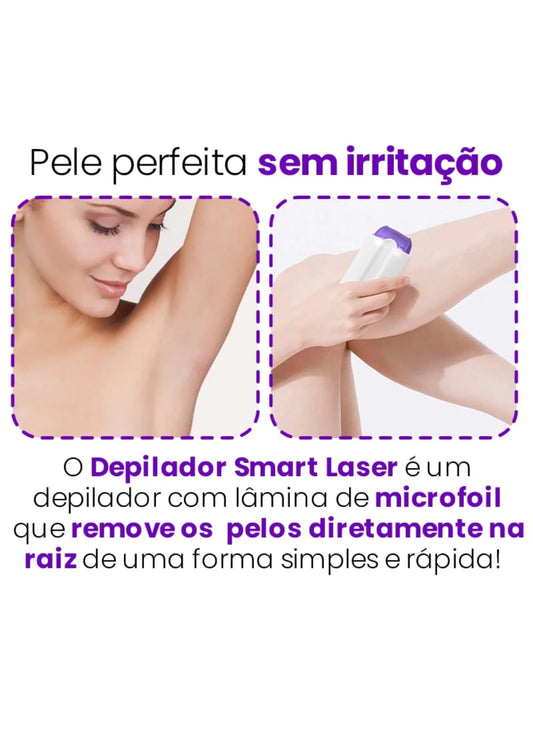 Depilador Portátil Feminino Recarregável – Rosto e Corpo Sem Dor